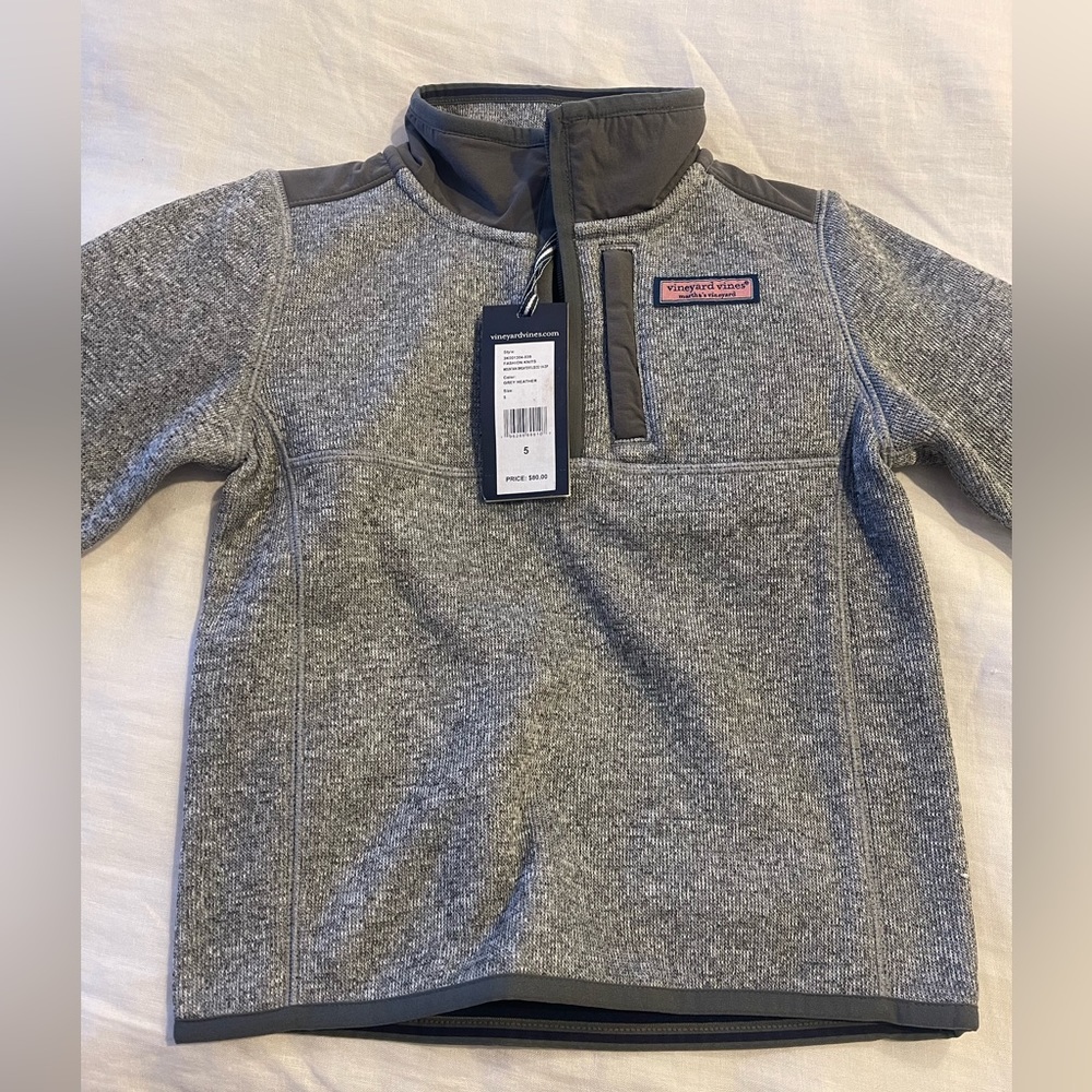 NWT Vineyard Vines Boys' Mountain Sweater Fleece Quarter-Zip size 5